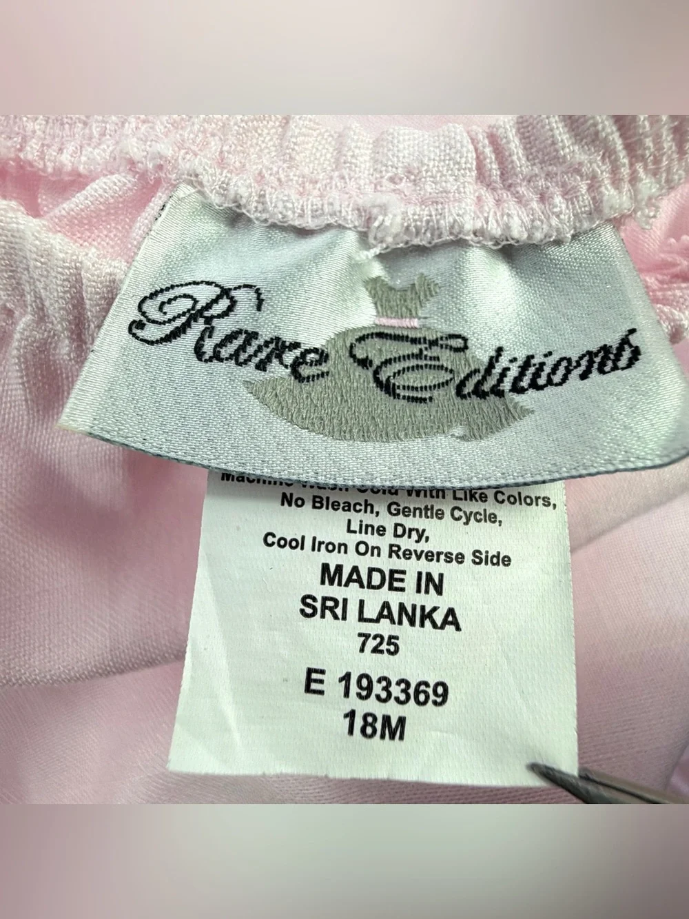 Rare Editions Baby Girls Pink Floral Embroidered Dress Set 18M Puff Sleeve